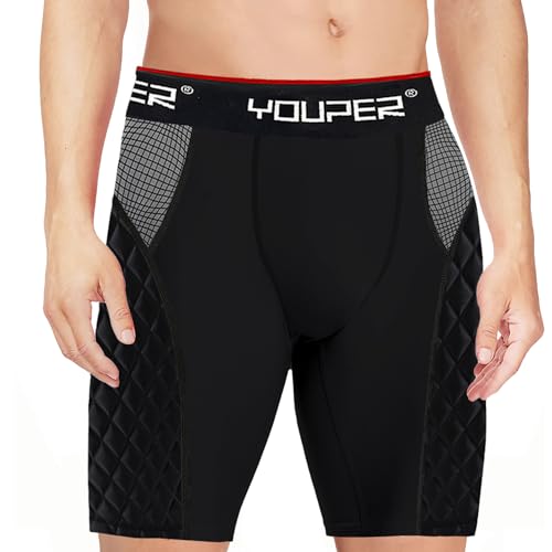 Youper Youth Elite Padded Baseball Sliding Shorts w/Soft Athletic Cup - color: Black, size: Small