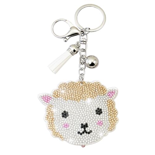 Popfizzy Rhinestone Accessories for Women - Car Keys Keychain Charm, Purse Charms - color: Lamb (Silver)