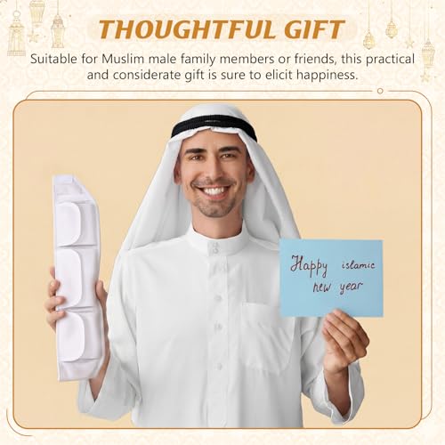 Dansydaisy Ihram Belt for Hajj and Umrah White Adjustable Ihram Waist Belt with Zippered Pockets Fits 32" up to 52" - style: 3 Pocket