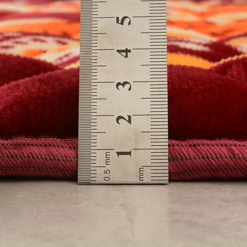 Prayer Rug Muslim Mat Islamic - Padded Very Thick Prayer Rug Sajadah for Men Women with Islam Prayer Beads, Soft and Luxury (31.5" x 47.2") (Red) - color: Red