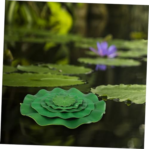 5pcs Simulation Lotus-Leaves Floating Decor Vivid Artificial Lily Pads for Aquarium Garden Decoration Material for Fish Shade Event Display