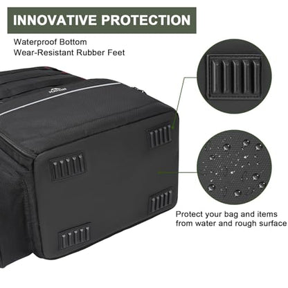 MATEIN Fishing Backpack, Tackle Storage Bag with Rod Holders & Cooler | Water Resistant Fishing Bag Fits 4 3600 Trays, Large Wide Open Tackle Box Backpack, Gifts for Fishermen - color: Black - Large
