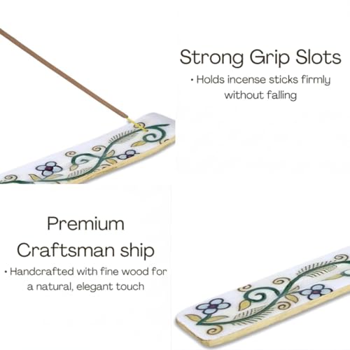 Bless-International Traditional-Handmade-Burner Wooden-Incense-Stick-Holder Ash-Catcher-Stand for-Aromatherapy-Meditation-Yoga (Inner Peace) 10 Inches, Pack of 1 - color: Inner Peace,10 Inch, size: One Holder