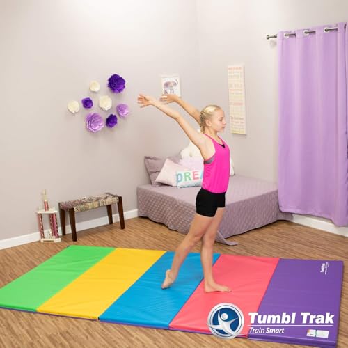 Tumbl Trak Gymnastics Folding Tumbling Panel Mat - color: Royal Blue, size: 5'x10'x1.38"