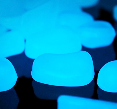 Shiny Stone 120pcs Glow in The Dark Aquarium Pebbles, Blue | Fish Tank Rocks, Glowing Gravel, Luminous Stones, For Aquarium Succulent Garden - color: Blue
