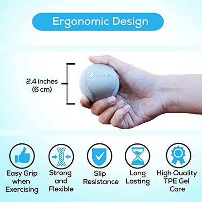 Serenilite Hand Therapy Exercise Stress Ball Bundle - Tri-Density Stress Balls for Adults & Grip Strengthening - color: Cloud, Sea Breeze, Titanium Holiday Set