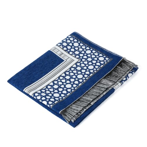 Islamic Prayer Rug Elegant Masjid Pattern Thin Mat Muslim Portable Blanket Ramadan Eid Gift Rug Turkish Prayer Carpet - Navy 1pc - color: 1pc Navyc