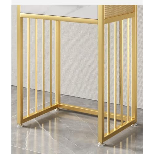 Sweeper Robot Storage Cabinet Sweeper Marble Shelves Above Living Room Fish Tank Shelf Sofa Side Table Storage Cabinet Sweeper Organizer(40x40x83cm) - size: 40x40x83cm