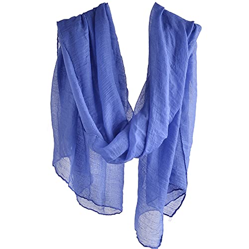 woogwin Women's Scarf Lady Light Soft Fashion Solid Shawl Wraps - color: Denimblue