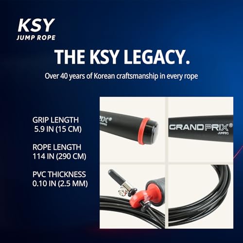 Jump Rope for Men and Women (Grand Prix Ultra Speed Series) – Adjustable Wire Rope for CrossFit, Boxing, and Fitness Training – Smooth, Fast, Tangle-Free Rotation (Made in Korea) - color: Black/Pink