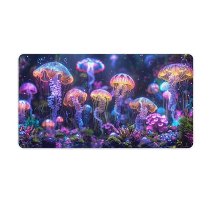 KeKee Colorful Sea Aquarium Neon Jellyfish Octopus Mushrooms Large Mouse Pad Gaming Mousepad Desk Pad for Keyboard and Mouse Mat Non-Slip Base 40X75cm, Style - size: 40X75cm