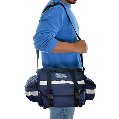 Dealmed First Responder Trauma Bag - Empty EMS Equipment Kit - Blue Professional Emergency Organizer - color: Blue