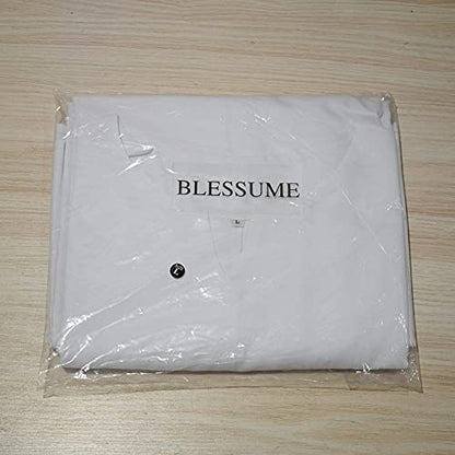 BLESSUME Medieval Wicca Pagan Ritual Robe with Belt - color: White, size: Large