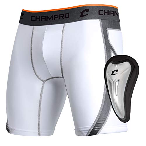 Champro Wind Up Compression Polyester/Spandex Sliding Short W/Cup, Adult - size: Large
