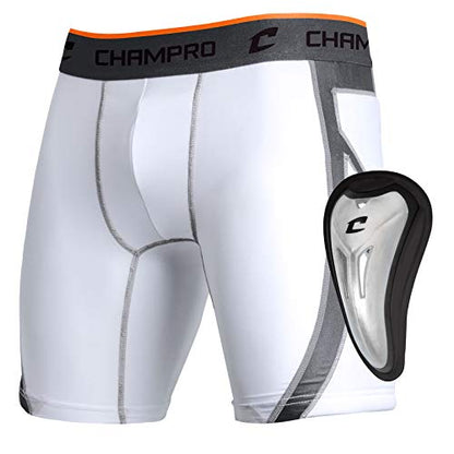 Champro Wind Up Compression Polyester/Spandex Sliding Short W/Cup, Adult - size: Medium