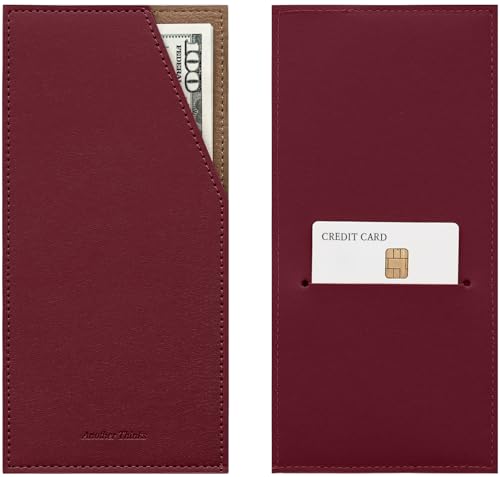 carrotez PU Leather Card & Cash Envelope for Travel and Budgeting -Burgundy - color: Burgundy