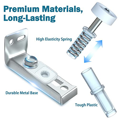 Bifold Closet Door Hardware Kits for Bi fold Sliding Folding Accordion Door | 4 Pack Bifold Door Repair Kit Replacement Parts Include Top & Bottom Bracket, 3/8" Pivot, 7/8" Guides Wheel, Easy to Install - style: 4 Pack Sliver