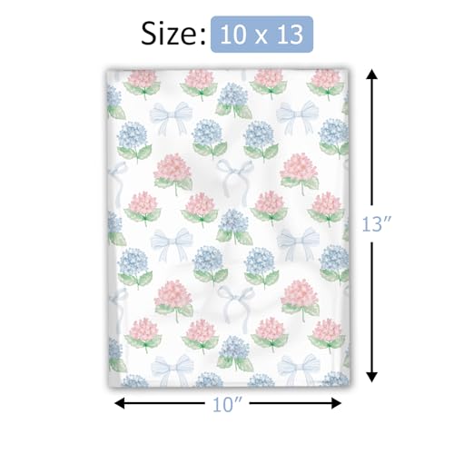 10x13 (100) Hydrangeas Summer Designer Poly Mailers Waterproof Self Sealing Tear Resistant Polymailers Shipping Envelopes Premium Printed Bags For Small Businesses - color: Hydrangeas, size: 10x13