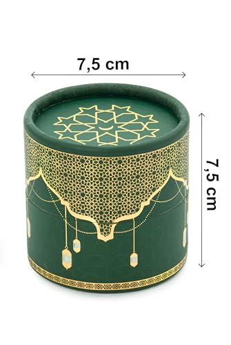 ihvan online Mini Quran & Tesbih Gift Set with Cylinder Box – 99 Pearl Muslim Prayer Beads, Misbaha Tasbeeh Sibha Mala – Islamic Ramadan, Eid & Mawlid Gift for Men & Women, Green - color: Green