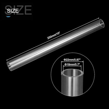 MECCANIXITY Clear Storage Tube 18x22mm Small Plastic Round Tubing with Caps Rigid Bottle Container 250mm/10 Inch for Item Stored - size: 18x22x250mm