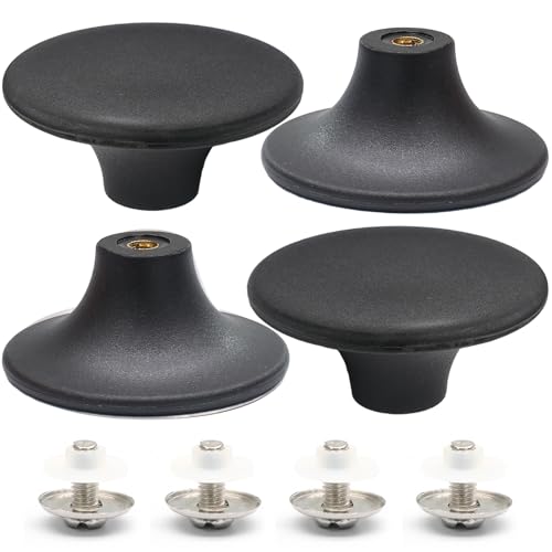 Dutch Oven Knob, Black Lid Knob Replacement, 4pcs | for Enameled Ceramic Cast Iron Dutch Oven Pot Lid, Pan Lid Handle - color: Black-4pcs
