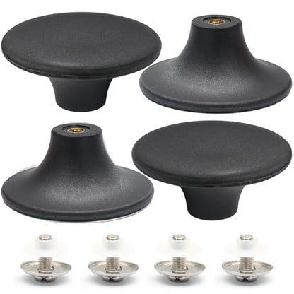 Dutch Oven Knob, Black Lid Knob Replacement, 4pcs | for Enameled Ceramic Cast Iron Dutch Oven Pot Lid, Pan Lid Handle - color: Black-4pcs