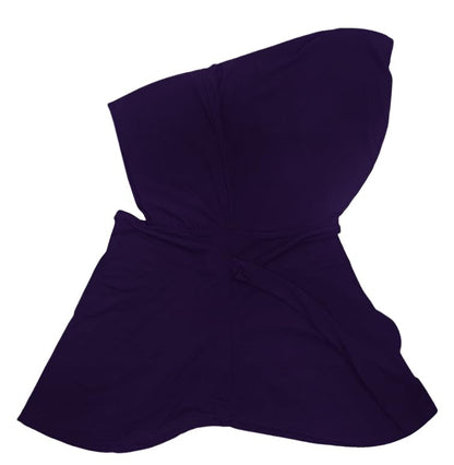 Lina & Lily Jersey Tie Back Hijab Underscarf with Neck Cover Full Coverage for Muslim Women - color: Dark Purple