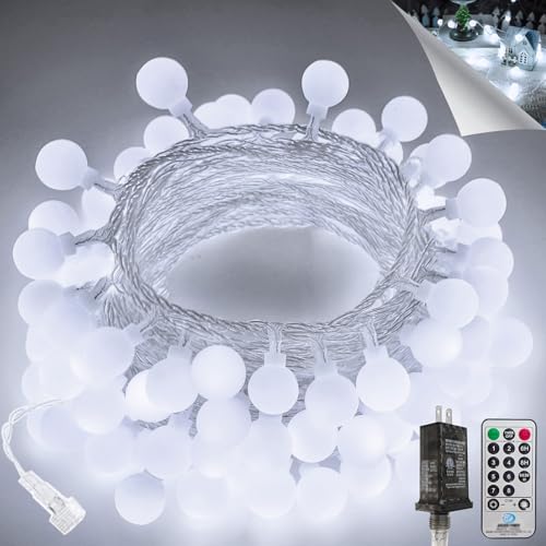 Connectable 43FT 100LED Globe String Lights Indoor, Classroom Lights - color: Cool White, size: 1 Pack(100 LED)