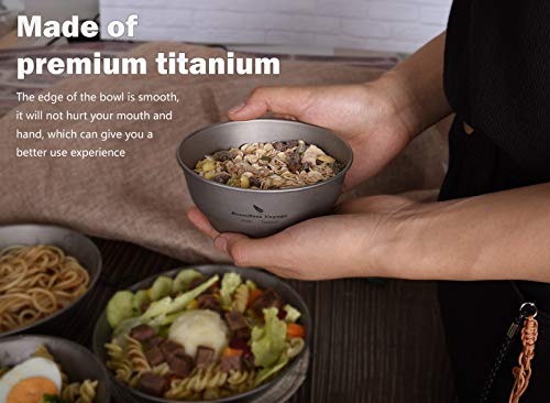 Boundless Voyage Ultralight Titanium Bowl Pan Plate Dish with Carry Bag Outdoor Camping Portable Tableware Cookware ((400ml Bowl)-Ti15163B) - color: (400ml Bowl)-Ti15163B
