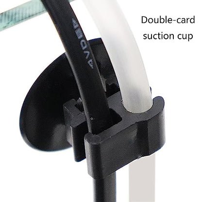 5pcs Aquarium Suction Cups Fish Tank Tube Open Clip Fixing Clamps Holder for Air Line Hose Aquarium Heat Clip Fish Tank Clip Tube Holder Fish Tank Clip for Lid, Black
