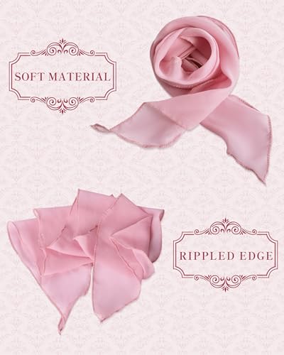 Chiffon Scarf for Women, Removable Flower Neck Scarf Light Soft Fashion Rose Scarves Versatile Headband or Hair Band - color: Dusty Pink Big Flower