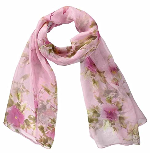 Xyueanlo Scarfs for Women Lightweight Scarves Fashion Print Floral Pattern Scarf Shawls - color: P-pink