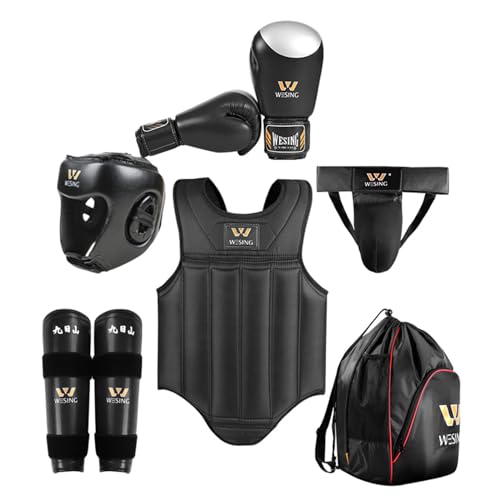 WESING Sanda Gears Set 6pcs for Men Women - color: Black, size: Medium