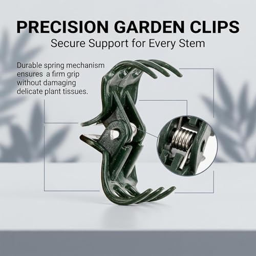 RAINFLOW 200 PCS Plant Clips - Orchid Clips for Vines, Stakes and Trellises | Small Plant Support Clips for Orchids, Climbing Vines, Flower Stems, Indoor Plants, Stakes and Trellises
