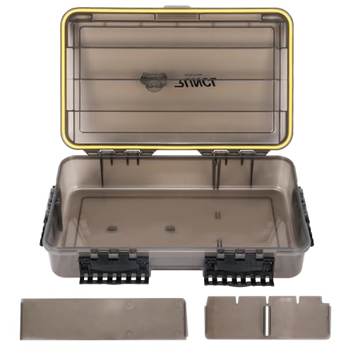 RUNCL Fishing Tackle Box, Waterproof Tray for Jigs Lures, Thicker Floating Tackle Utility Box with Adjustable Dividers, 3600/3700/Large 3700 Size - color: 1PC Deep 3700