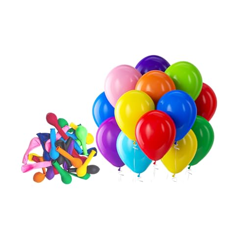 Bezente Assorted Rainbow Latex Balloons - 150 Pack 5 inch Multicolor Helium Balloons for Birthday Bridal Shower Wedding Rainbow Party Decorations - color: 01-assorted-g01, size: 5inch (Small)