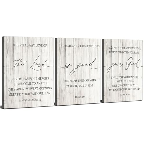 Christian Bible Verse Wall Art Jesus Scripture Wall Decor Lamentations Psalm Isaiah Religious Canvas Prints Posters Farmhouse Christian Artwork for Church Prayer Room Living Room Bedroom 12x16" 3Pcs - color: Christian01, size: 16"L x 12"W