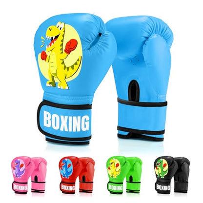 Kids Boxing Gloves for Boys & Girls, Youth Boxing Training Gloves for Kids Age 3 to 9 Years, 4OZ Training Sparring Gloves for Punching Bag Kickboxing Muay Thai MMA - color: Blue