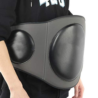 Srliya Thickened Boxing Belly Pad MMA Muay Thai Kickboxing Stomach Protector with 4-Layer Cushioning, PU & Sponge Training for Martial Arts
