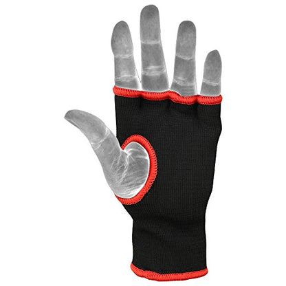 MRX Muay Thai Boxing Inner Gloves Protective Hand Wrap (Black,Red Large) - color: Red, size: Large