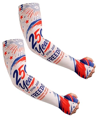 Aueyan Arm Sleeves for Men Women,Cooling Sleeves with Thumb Holes,Funny Sun Protection Arms Cover with Print Pattern - color: 250 Year