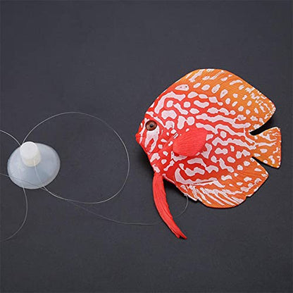 Artificial Moving Fish Floating Silicone Fish with Suction Cup Fishing Line Aquarium Decorations for Fish for T