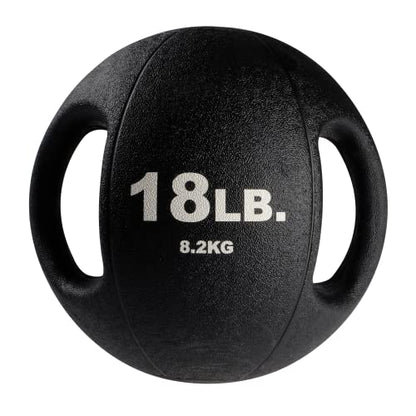 Body-Solid Exercise Medicine Balls, Heavy-Duty Non Slip Rubber Grip with Dual Handles Medicine Ball for Weights Training, Weightlifting & Core Workouts - size: 18 lb