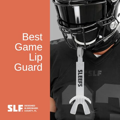SLEEFS X Clear Football Mouth Guard - Lip/Mouthguard with Helmet Strap - Lip/Teeth Protector Mouthpiece - Moldable - for Youth/Adults, Men & Women Mouth Guard, Maximum Air Flow, Lacrosse, All Sports - color: Clear
