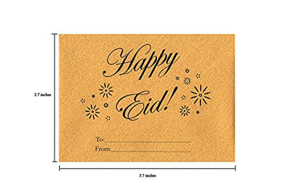 Zaffron Eid Holiday Golden Mini Gift Envelopes for Gift Cards (2.7 x 3.7 inches, 10 pack)