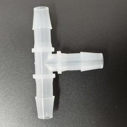 3 Way Tee Connector Equal Barbed T-Fitting 3 Way Hose Barb Adapter for Laboratory Biochemical Analytical Instruments Food Machinery Aquarium Equipment 100pc/pk (7.9mm 5/16'' Cir) - size: 7.9mm 5/16'' Cir