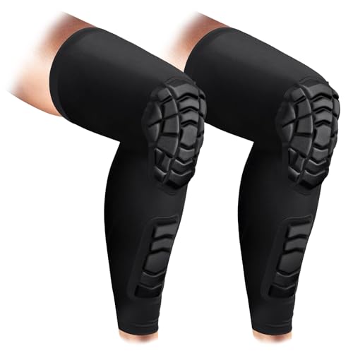 Wrestling Knee Pads Compression Leg Sleeve with Knee Pad and Calf Pad, 1 Pair Knee Sleeve with Shin Guards Shin Pads for Football, Baseball, Rugby, Lacrosse (2, Black, X-Small) - color: Black, size: X-Small