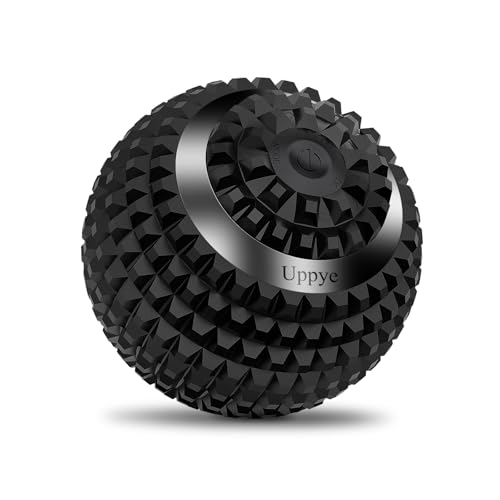 Uppye Vibrating Ball Massager, 4-Speed High-Intensity Fitness Lacrosse Ball, Mobility Ball for Workout Recovery, Deep Tissue Massager for Pain Relief and Trigger Point Treatment (Black) - color: Black