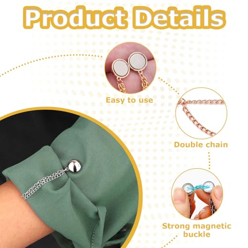 8 Pcs Magnetic Clothing Clips for Women,Magnetic Clothing Clips,Shirt for Women,Shirt for for The Side for Scarves, Hijab, Trousers