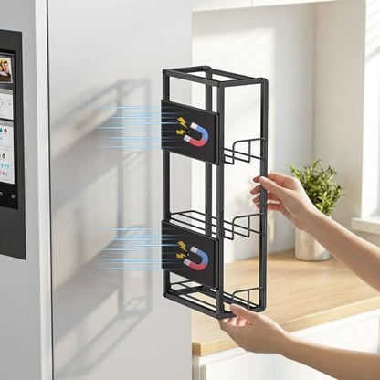 THYGIFTREE Magnetic Glove Holder for 3 Boxes, Wall Mount Glove Box Holder, Metal Disposable Glove Dispenser for Toolbox, Garage, Workshop, Kitchen, Fridge - size: 3-Box Vertical